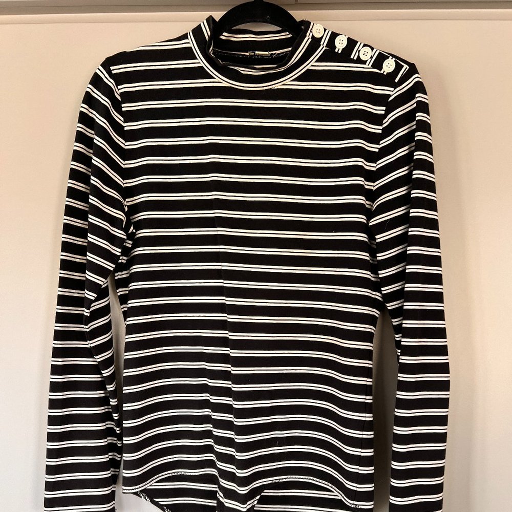 JCrew striped body suit size M